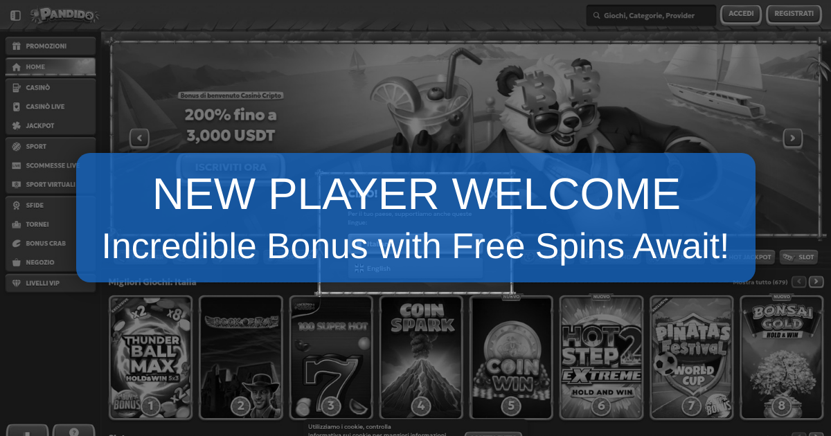 Pandido Casino welcome bonus