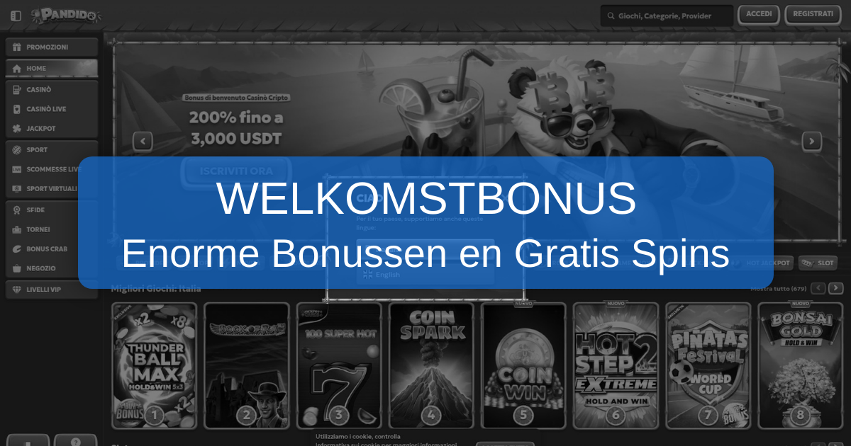 Pandido Casino welcome bonus