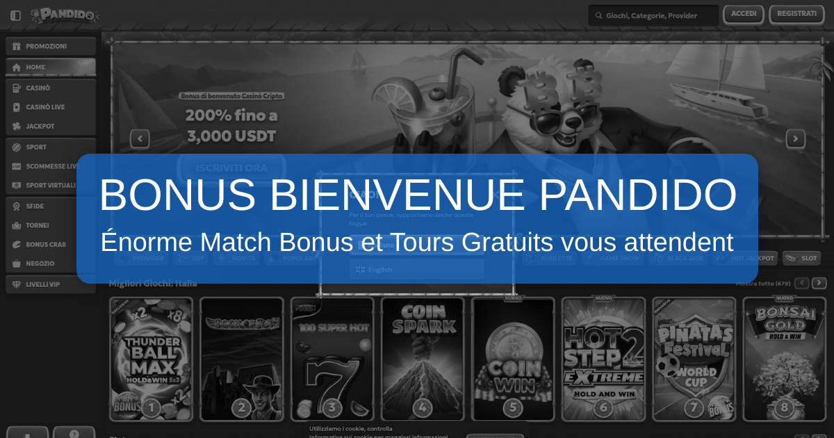 Pandido Casino welcome bonus