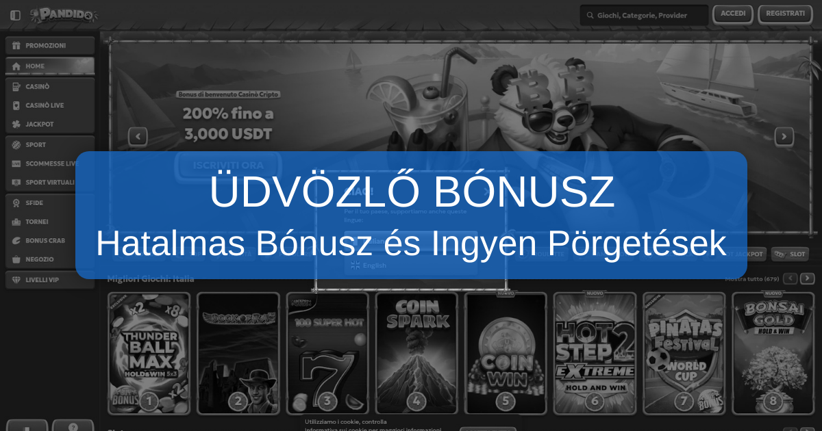 Pandido Casino welcome bonus